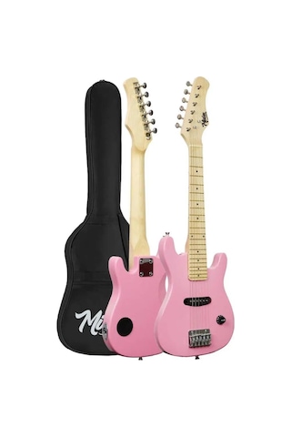 Midex Ceg-30pk 4-6 Yaş Çocuklar İçin Amfili Full 1/4 30 İnç Elektro Gitar Seti Pembe
