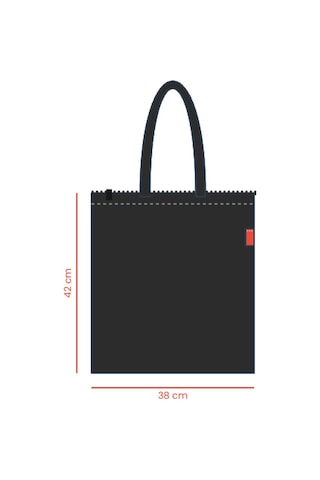 Estorebox Baghashtag Siyah Fermuarlı Baskısız Bez Çanta Krem