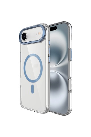 Apple Uyumlu iPhone 17 Air Kılıf M-safe Şarj Özellikli Airbagli Kamera Standlı Zore Azor Kapak - Lacivert Lacivert