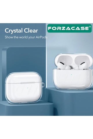 Forzacase Apple Uyumlu AirPods Pro 2 Şeffaf Anahtar Askılıklı Bluetooth Kulaklık Kılıfı - Fc567 Şeffaf