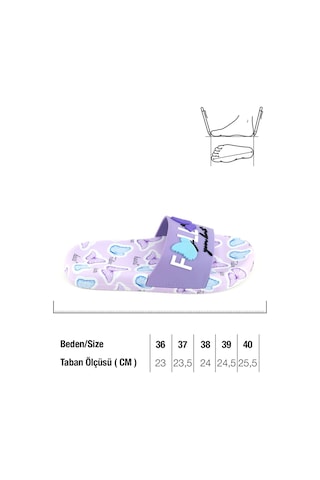 Gezer Kadın Yazlık Pu Rahat Taban Ev Banyo Havuz Plaj Terlik Lila