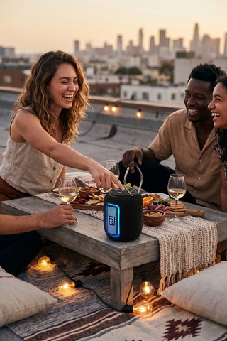 Taşınabilir Kablosuz Bluetooth Hoparlör 10w / Rgb Işıklı / Fm Radyo Tg-415