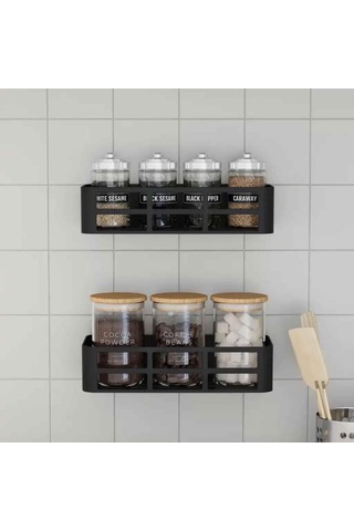 3'lü Banyo Düzenleyici Organizer Siyah, Yapışkanlı Duş Rafı Şampuanlık Havluluk Havlupan Askısı, Banyo Mutfak Çok Renkli
