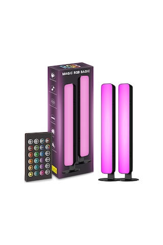 Dofolink Rgb Müzik Senkronizasyonlu Stüdyo Işığı - 24 Tuşlu Uzaktan Kumandalı, 16 Renk, 4 Parlaklık Seviyesi, 2 Adet Pc Malzeme Siyah