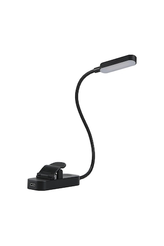 Yaleker Usb Şarj Edilebilir Led Kitap Lambası, 8 Led'li Uzun Tip Işık, 3 Renk Sıcaklığı, Dimmable, Siyah Model 1 Siyah