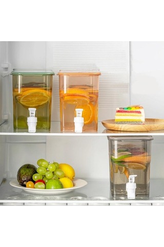 Novahub Yeşil Buzdolabı İçin Geniş Kapaklı Meyve Suyu Su Kabı, Soğuk Su Isıtıcısı Ve İçecek Dispenseri