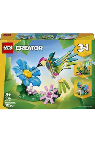 LEGO® Creator 3’ü 1 Arada Vahşi Hayvanlar: Renkli Sinek Kuşu 31384-8 Yaş ve Üzeri Çocuklar için Yaratıcı Oyuncak Yapım Seti (312P)