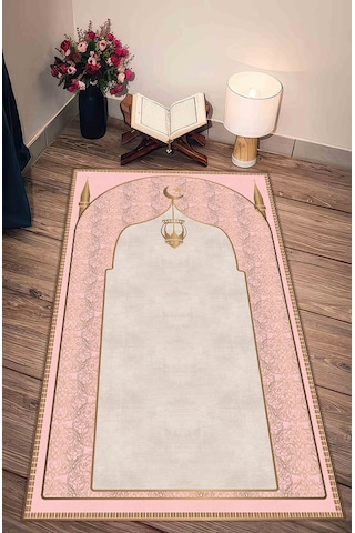 Pembe Namazlık Seccade Kaymaz Taban Süngerli Diz Ağrıtmaz