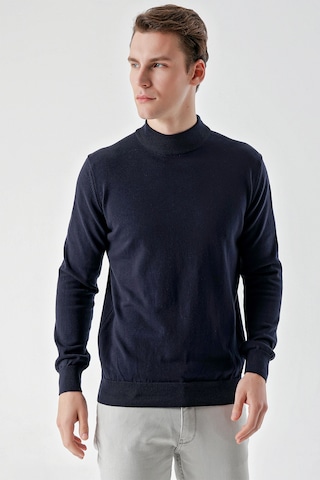 Morven Erkek Lacivert Basic Yarım Balıkçı Yaka Dynamic Fit Rahat Kesim Triko 25kc017002200 Lacivert
