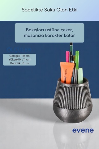 Kalemlik Masa Kalemliği Organizer Kalemlik Gümüş Eskitme Renk Model 88 Çok Renkli