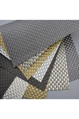 4 Adet/grup Lüks Örgü Akşam Yemeği Placemats Pvc Yer Masa Paspasları En Iyi Altın Gümüş Sofra Yemek Takımı Mutfak Masa Pedleri Araçları Gümüş