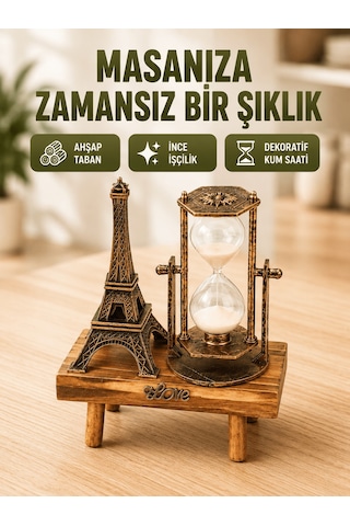Ev, Ofis Ve Kafeler İçin Retro Ahşap Kum Saati Dekorasyonu Tkndy-bsva4969