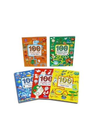 100 Eğlenceli Oyun Serisi Set 5 Kitap + 18 Li Bic Kuruboya