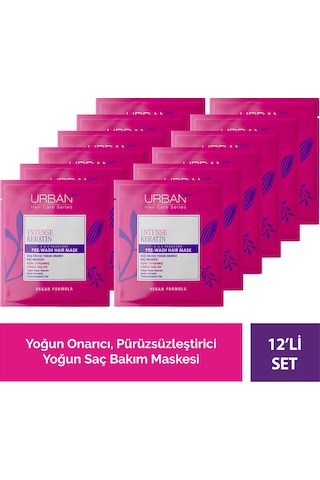 Intense Keratin Aşırı Yıpranmış Ve Cansız Saçlara Duş Öncesi Saç Bakım Maskesi 12'li Set