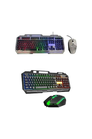 Rgb Işıklı Gaming Oyuncu Klavye Q Klavye Mouse Hediyeli