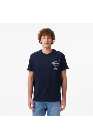 Tommy Hilfiger Regular City Sign Erkek Mavi T-shirt Dm0dm22553 545591