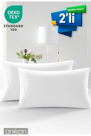 2'li Mikrofiber Antialerjik Yastık - 600gr, 50x70cm, Boncuk Silikon Dolgulu