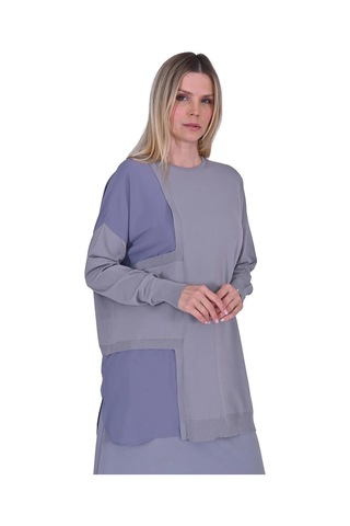 Invee İnvee Pencere Triko Tunik Gri 6986