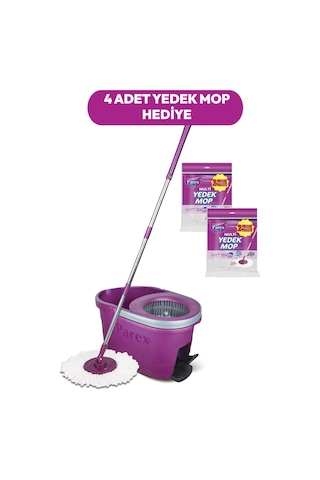 Thunderbolt Pedallı Otomatik Temizlik Seti Ve 4'lü Yedek Mop