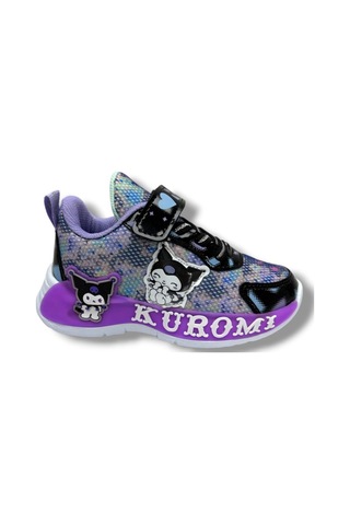 Cakgo Kuromi 724-26 Anorak Parlak Deri Anatomik Kız Çocuk Sneaker Siyah Lila 26-30 Siyah