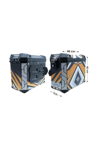 Gp Kompozit Dsn07 Universal 40 Lt X 2 Desenli Alüminyum Motosiklet Yan Çanta Seti Diğer