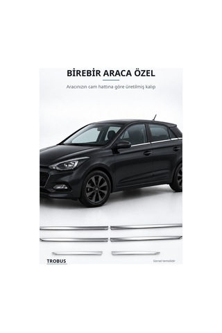 Hyundai İ20 2014-2020 Uyumlu Krom Cam Çıtası 6 Parça Paslanmaz Çelik