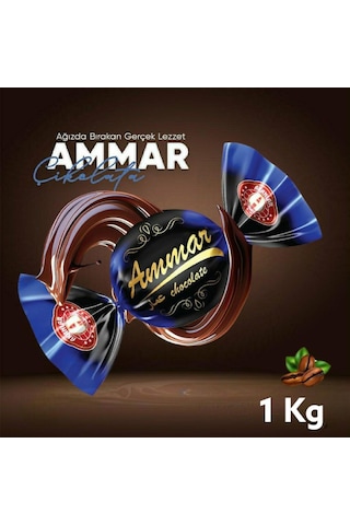 Ammar Bitter Kaplamalı Bitter İç Dolgulu Türk Kahveli Bayramlık İkramlık Çikolata 1 KG