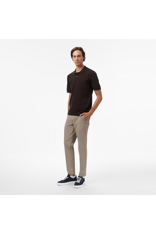 Nautica Erkek Kahverengi Classic Fit Kazak Düz S57307t Kahverengi