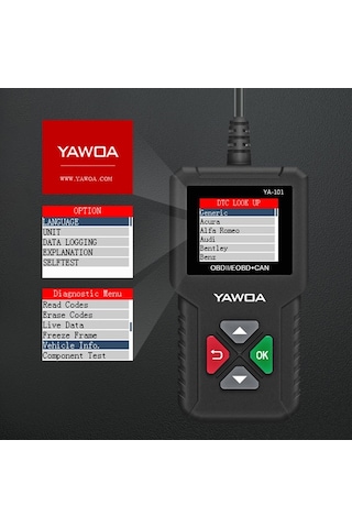 Ya101 Araba Mini Kod Okuyucu Obd2 Arıza Dedektörü Teşhis Aracı