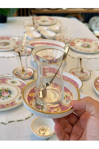 37 Parça Modern Royal Boutique Kahvaltı Takımı Gold-4451 Çok Renkli