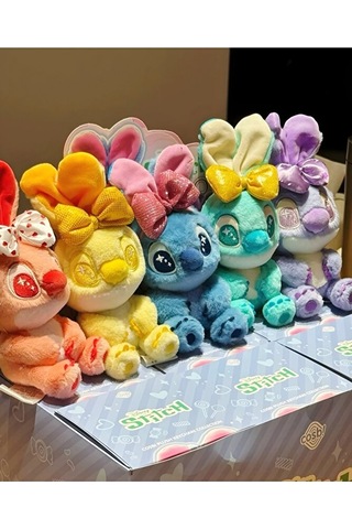 Stitch Peluş Anahtarlık Çanta Süsü -tokalı Renkli Peluş Figür Bli