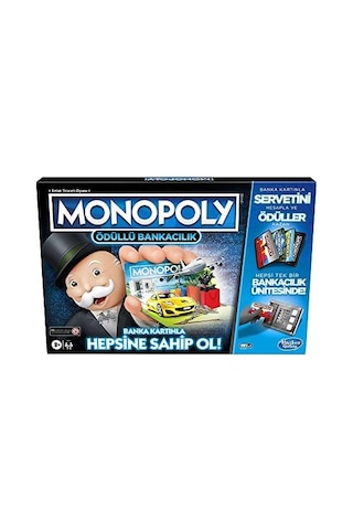 Hasbro Gaming Monopoly Ödüllü Bankacılık Kutu Oyunu, 8+ Yaş, 2-4 Oyuncu