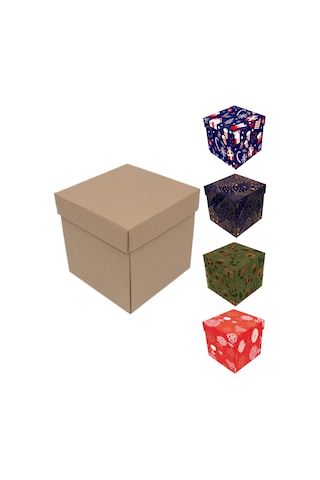 Yılbaşı Hediye Kutusu - 10 Adet - E Ticaret Kutusu - Kapaklı Kutu