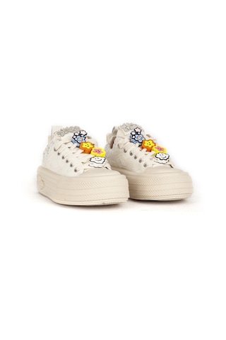 Scootland Kadın Sneaker Yüksek Taban Bağcıklı Günlük Ayakkabı 19000 Bej Null Bej
