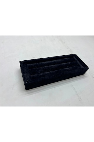 Süet Kumaş Siyah Renk 18 / 7 Cm Rulo Çekmece İçi Yüzük Standı