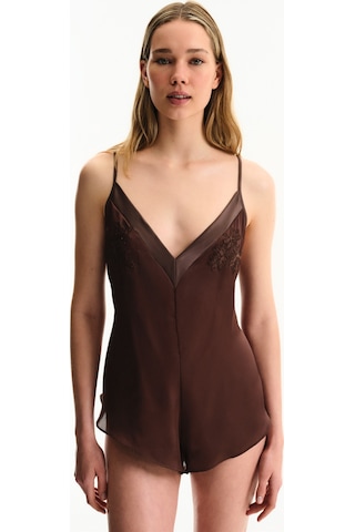 Penti Kahverengi Saten Chiffon Teddy Tulum Plu31zyj26ıy-bbw Bbw