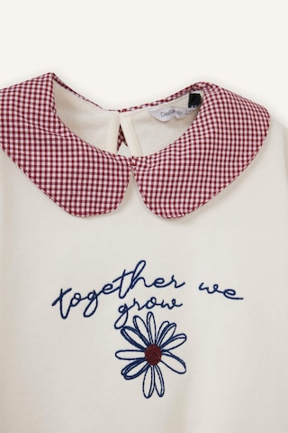 Defacto Regular Fıt Büyük Yaka Floral Kalın Sweatshirt Kumaşı Sweatshirt Kız Bebek G8154a526sper99 Ekru-er99