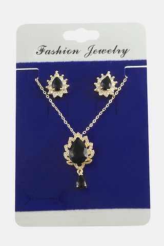 Oval Zirkon Taşlı Set Kolye Çok Renkli 68955867