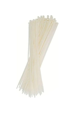 100 Adet Beyaz Elektrik Kablosu Kablo Bağı Klips Plastik Kelepçe Cırt Cırt Kelepçe 25 Cm-3.6 Mm 100, Beyaz