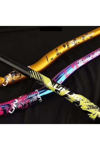 Lunje Alüminyum 31.8 780 Mm Riser Mtb Gidon Bisiklet Gidonu Sarı Siyah Sarı - Siyah