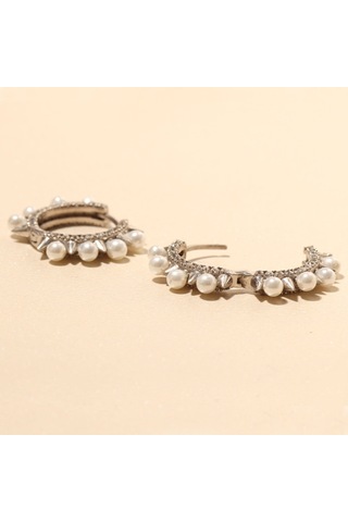 İnci Kübik Küpe 719854 Silver Gümüş