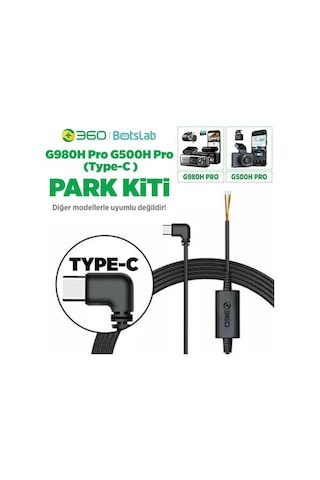 360+ Botslab G980H Pro/G500H Pro Type-C Araç İçi Kamera Park Modu Akü Bağlantı Kablosu (24 Saat Kayıt)
