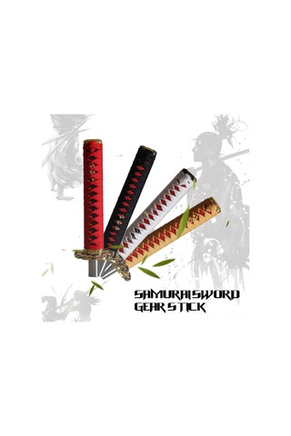 Wezone Otomatik Vites Kolu Başlığı - Samurai Stili Bıçak Desenli, 31cm Siyah-kırmızı, Ergonomik El Hissi, Çelik Ve Metal Malzeme İle Dayanıklı Siyah