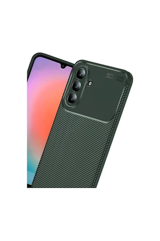 Samsung Galaxy Uyumlu A37 5g Kılıf Karbon Silikon Case Koyu Yeşil