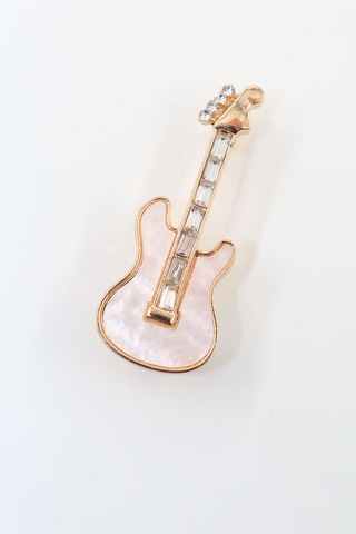 Sedef Gitar Broş. Yaka İğnesi Gitarlı Broş. Tasarım Gitar Broş. Erkek Broş. Kadın Broş. Gitar Broş. Gold