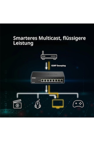 D-link Dms-108p 8 Bağlantı Noktalı Çoklu Gigabit Yönetilmeyen Poe Anahtarı - 2,5 Gbe, 230 W Poe Bütçesi, 802,3af/at/bt, Fansız, Tak Ve Çalıştır, Metal Muhafaza, Igmp Gözetleme, Qos, Yeşil Ethernet