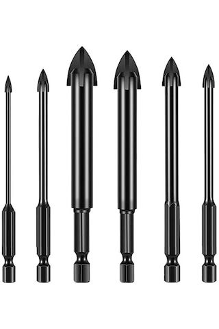 Maotai Shop Mermer Karo Porselen Için 6x Beton Matkap Ucu Seti