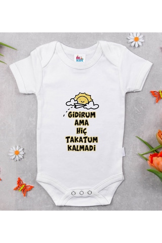 Bk Kids Takatum Kalmadı Tasarımlı Beyaz Bebek Body Zıbın - 1 Beyaz