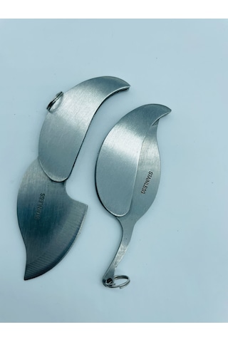 Stainless Kamp Metal Yaprak Modeli Küçükboy -9cm Gümüş