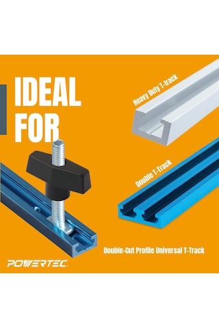 Powertec 71173 Düzenek Ve Sabitleme T-track Donanım Kiti, Düğmeli